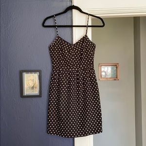 Jcrew black and white polka dot dress
